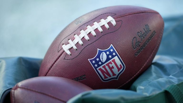 Footballs are seen before an NFL football game between the Philadelphia Eagles and the Washington Commanders on Jan. 4, 2026, in Philadelphia. (Matt Slocum/AP)