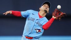 Blue Jays’ Gimenez pinch-hits after awkward collision