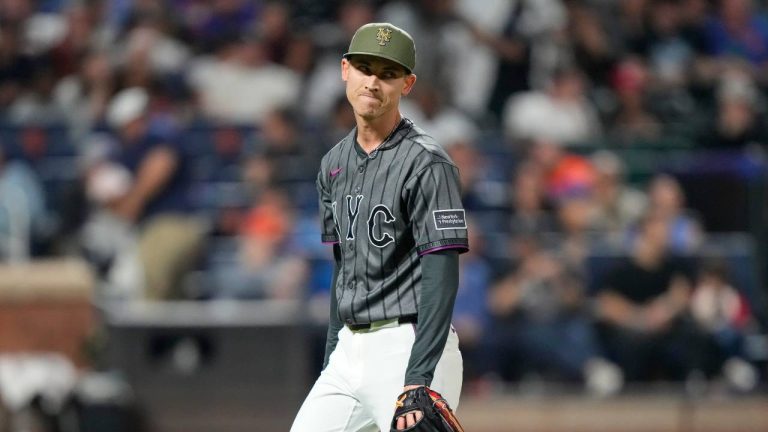 New York Mets pitcher Luke Weaver reacts after the eighth inning of a baseball game against the New York Yankees, Saturday, May 16, 2026, in New York. (Yuki Iwamura/AP)