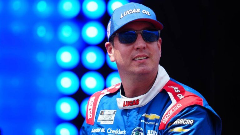Kyle Busch is introduced during the NASCAR All-Star auto race at Dover Motor Speedway, Sunday, May 17, 2026, in Dover, Del. (Derik Hamilton/AP)