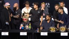 Ilia Topuria confronts Josh Hokit at UFC Freedom 250 press conference