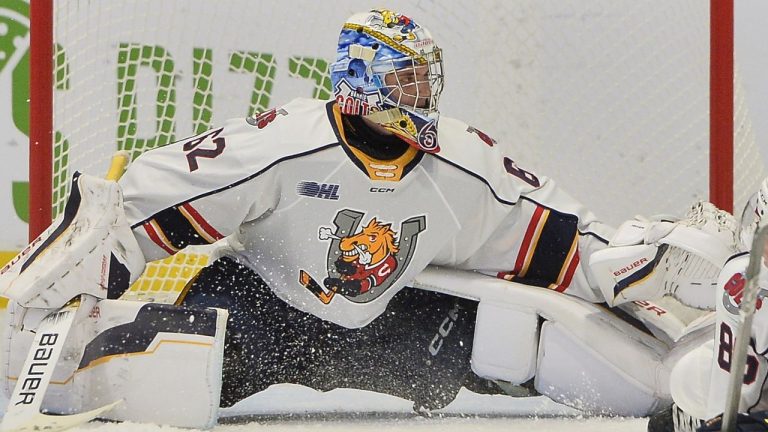 Ben Hrebik of the Barrie Colts. (Terry Wilson/OHL Images)
