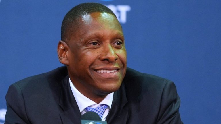 Dallas Mavericks' new team president Masai Ujiri smiles during an introductory NBA basketball news conference in Dallas, Tuesday, May 5, 2026. (LM Otero/AP)