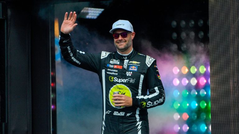 Shane Van Gisbergen (97) is introduced before a NASCAR Cup Series auto race Sunday, May 10, 2026, in Watkins Glen, N.Y. (Adrian Kraus/photo)