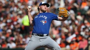 Toronto Blue Jays pitcher Trey Yesavage throws during the third inning of a baseball game against the Baltimore Orioles, Saturday, May 30, 2026, in Washington. (Terrance Williams/AP Photo)
