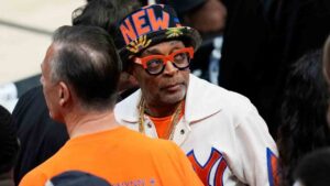 Filmmaker Spike Lee arrives prior to Game 1 of the NBA Finals basketball series between the New York Knicks and the San Antonio Spurs, Wednesday, June 3, 2026, in San Antonio. (David J. Phillip/AP)