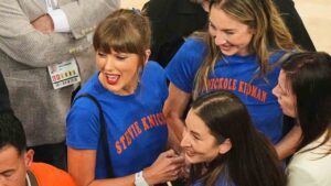 Taylor Swift arrives prior to Game 4 of the NBA Finals basketball series between the San Antonio Spurs and New York Knicks, Wednesday, June 10, 2026, in New York. (Frank Franklin II/AP)