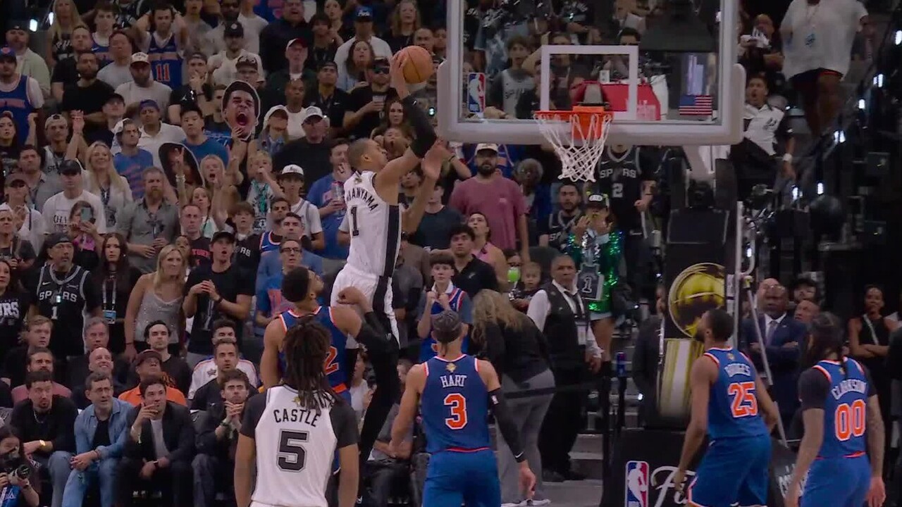 Spurs’ Wembanyama drives baseline to throw down emphatic one-handed slam