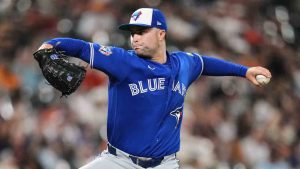 Toronto Blue Jays pitcher Mason Fluharty delivers during the seventh inning of a baseball game against the Baltimore Orioles, Friday, May 29, 2026, in Baltimore. (Stephanie Scarbrough/AP)