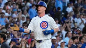 Chicago Cubs' Pete Crow-Armstrong celebrates as he rounds the bases after hitting a solo home run during the first inning of a baseball game against the Colorado Rockies in Chicago, Monday, June 15, 2026. (Nam Y. Huh/AP)