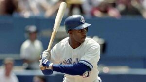 Toronto Blue Jays Devon White at bat July 11, 1993 in Toronto. The Canadian Press Images/Phill Snel