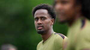 Canada's Ali Ahmed participates in a FIFA World Cup soccer training session, in Vancouver, on Monday, June 15, 2026. (Darryl Dyck/CP)