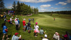 Matthew Anderson, of Mississauga, Ont., putts on the ninth hole during the second round of the RBC Canadian Open in Caledon, Ont., on Friday, June 12, 2026. (Nick Iwanyshyn/CP)