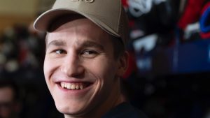 Montreal Canadiens Ivan Demidov speaks to the media during their end of season news conference in Brossard, Que., on Monday, June 1, 2026. (Christinne Muschi/CP)