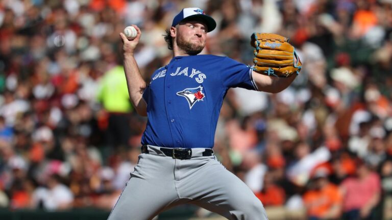 Toronto Blue Jays pitcher Trey Yesavage throws during the third inning of a baseball game against the Baltimore Orioles, Saturday, May 30, 2026, in Washington. (Terrance Williams/AP)