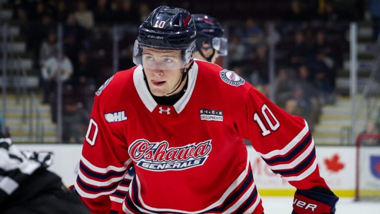 Brooks Rogowski of the Oshawa Generals. (Natalie Shaver/OHL Images)