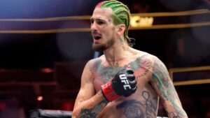 Sean O'Malley reacts after finishing three rounds against Song Yadong in a bantamweight bout at UFC 324 on Jan. 24, 2026 in Las Vegas. (Steve Marcus/AP)