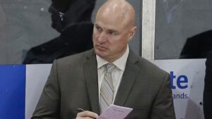 Pat Ferschweiler has won a national NCAA title with Western Michigan and previously served as an assistant coach with the Detroit Red Wings. (AP Photo/Carlos Osorio, File)