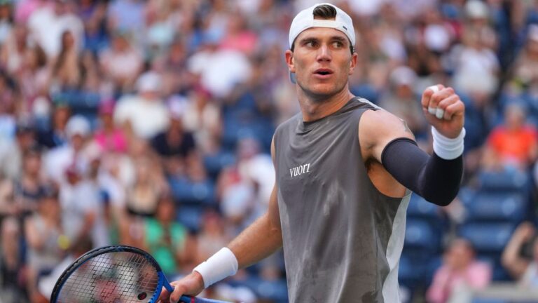 Jack Draper during the first round of the US Open on Aug. 25, 2025, in New York. (Kirsty Wigglesworth/AP)