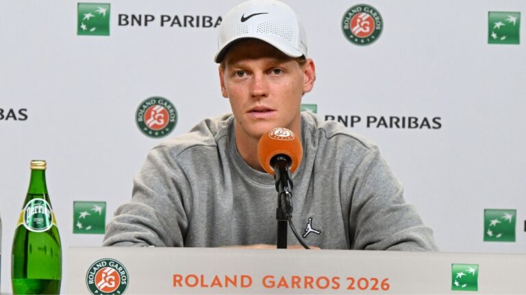 Italy's Jannik Sinner speaks to reporters ahead of the French Open in Paris, Friday, May 22, 2026. (Emma Da Silva/AP)
