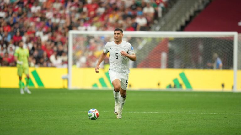 New Zealand's Michael Boxall controls the ball during the World Cup Group G match between New Zealand and Egypt in Vancouver, British Columbia on Sunday, June 21, 2026. (Abbie Parr/AP)