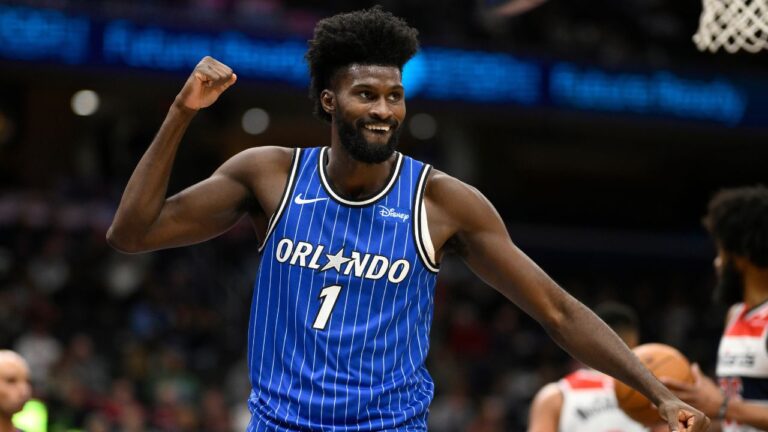 Orlando Magic forward Jonathan Isaac reacts after he was fouled during the second half of an NBA basketball game against the Washington Wizards, Tuesday, Jan. 6, 2026, in Washington. (Nick Wass/AP)