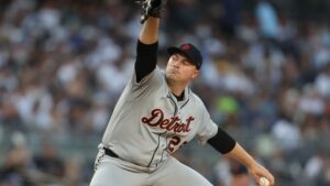 Detroit Tigers' Tarik Skubal throws during the third inning of a game against the New York Yankees on Tuesday, June 30, 2026, in New York. (Heather Khalifa/AP)