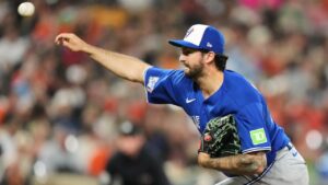 Toronto Blue Jays pitcher Connor Seabold delivers during the sixth inning of a baseball game against the Baltimore Orioles, Friday, May 29, 2026, in Baltimore. (AP Photo/Stephanie Scarbrough)