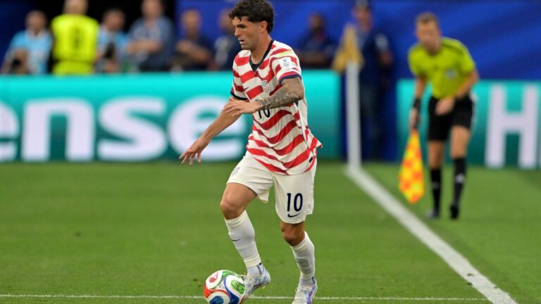 United States' Christian Pulisic handles the ball against Paraguay during the World Cup match in Inglewood, Calif., near Los Angeles, Friday, June 12, 2026. (Jayne Kamin-Oncea/AP)