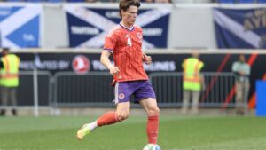 Scotland midfielder Scott McTominay kicks the ball during the first half against Bolivia in Harrison, N.J., Saturday, June 6, 2026. (Pamela Smith/AP)