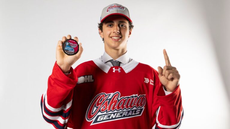 Kane Cloutier was chosen No. 1 overall by the Oshawa Generals at the 2026 OHL Priority Draft on June 12, 2026. (David Pickering/OHL)