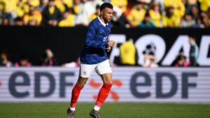 France forward Kylian Mbappé during a match on Sunday, March 29, 2026. (Nick Wass/AP)