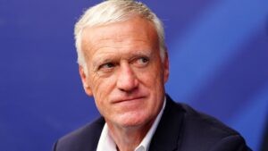 France head coach Didier Deschamps sits on the bench before the World Cup Group I match between France and Iraq in Philadelphia on Monday, June 22, 2026. (Derik Hamilton/AP)