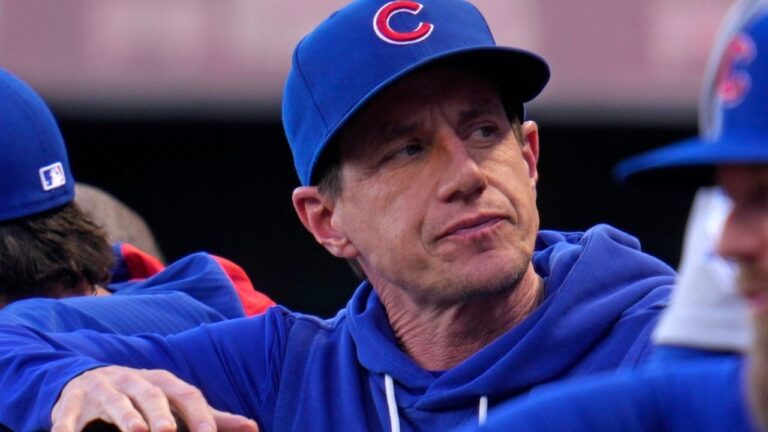 Chicago Cubs manager Craig Counsell stands in the dugout during a game against the Pittsburgh Pirates in Pittsburgh, Thursday, May 28, 2026. (Gene J. Puskar/AP)