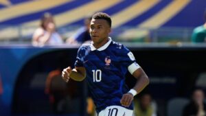 Kylian Mbappe in action during France's World Cup match against Senegal in East Rutherford, N.J., near New York, Tuesday, June 16, 2026. (Steve Luciano/AP)