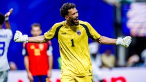 Vozinha of Cape Verde celebrating during the FIFA World Cup 2026 Group H match between Spain and Cape Verde at Atlanta Stadium on June 15, 2026 in Atlanta, Georgia. (xPGSxPhotoxAgencyx)