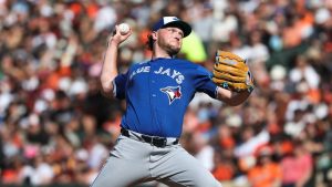 Toronto Blue Jays pitcher Trey Yesavage throws during the third inning of a baseball game against the Baltimore Orioles, Saturday, May 30, 2026, in Washington. (Terrance Williams/AP)
