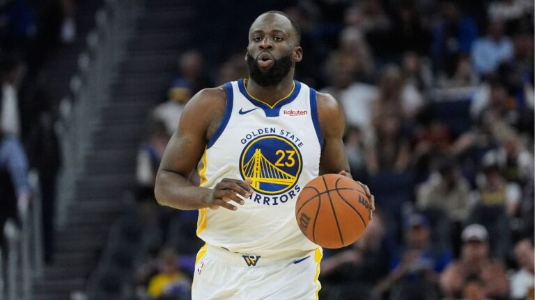 Golden State Warriors forward Draymond Green (23) during an NBA basketball game against the Los Angeles Lakers in San Francisco, Thursday, April 9, 2026. (Jeff Chiu/AP)