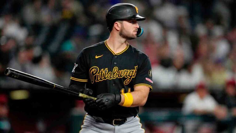 Pittsburgh Pirates' Joey Bart steps in to bat against the Arizona Diamondbacks during the sixth inning of a baseball game, May 7, 2026, in Phoenix. (Ross D. Franklin/AP)