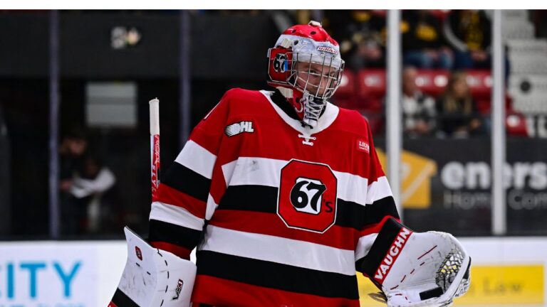 Ottawa 67's goalie Ryder Fetterolf. (Brandon Taylor/ OHL Images)
