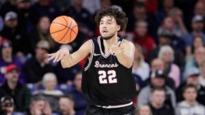 Santa Clara forward Allen Graves (22) passes the ball during the second half of an NCAA college basketball game against Gonzaga, Thursday, Jan. 8, 2026, in Spokane, Wash. (Young Kwak/AP)