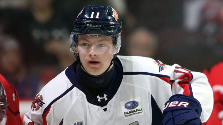Caden Harvey of the Windsor Spitfires. (Tim Cornett/OHL Images)
