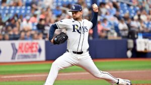 Tampa Bay Rays pitcher Ian Seymour throws during the second inning a baseball game against the Kansas City Royals, Thursday, June 25, 2026, in St. Petersburg, Fla. (Jason Behnken/AP)