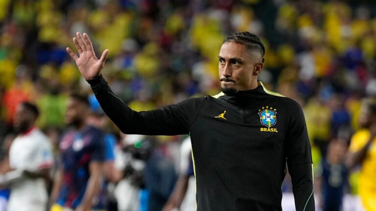 Brazil's Raphinha leaves the field at the end of the World Cup Group C soccer match between Brazil and Haiti in Philadelphia, Friday, June 19, 2026. (Matt Slocum/AP)