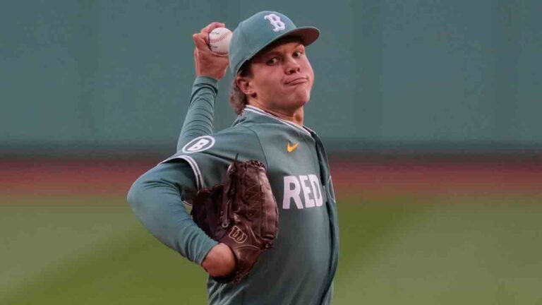 Boston Red Sox pitcher Connelly Early during a baseball game, Friday, May 8, 2026, in Boston. (Charles Krupa/AP)