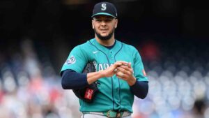 Seattle Mariners pitcher Luis Castillo (58) in action during a baseball game against the Washington Nationals, Saturday, June 13, 2026, in Washington. (Nick Wass/AP)