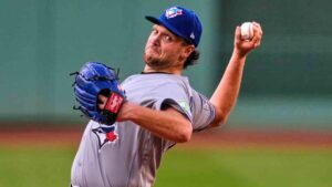 Toronto Blue Jays starting pitcher Trey Yesavage delivers during the first inning of a baseball game against the Boston Red Sox, Friday, July 24, 2026, in Boston. (Charles Krupa/AP)