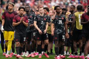 Canada's players react after losing in the Round of 16 against Morocco at the FIFA World Cup. (Ashley Landis/AP)