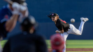 Johnny King pitches for the high-A Vancouver Canadians, where he's developing a changeup that has the organization hopeful. (Mark Steffens/Vancouver Canadians)