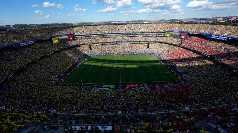 A general view of the MetLife stadium during the World Cup Group C soccer match between Brazil and Morocco in East Rutherford, N.J., near New York, Saturday, June 13, 2026. (Matt Slocum/AP)